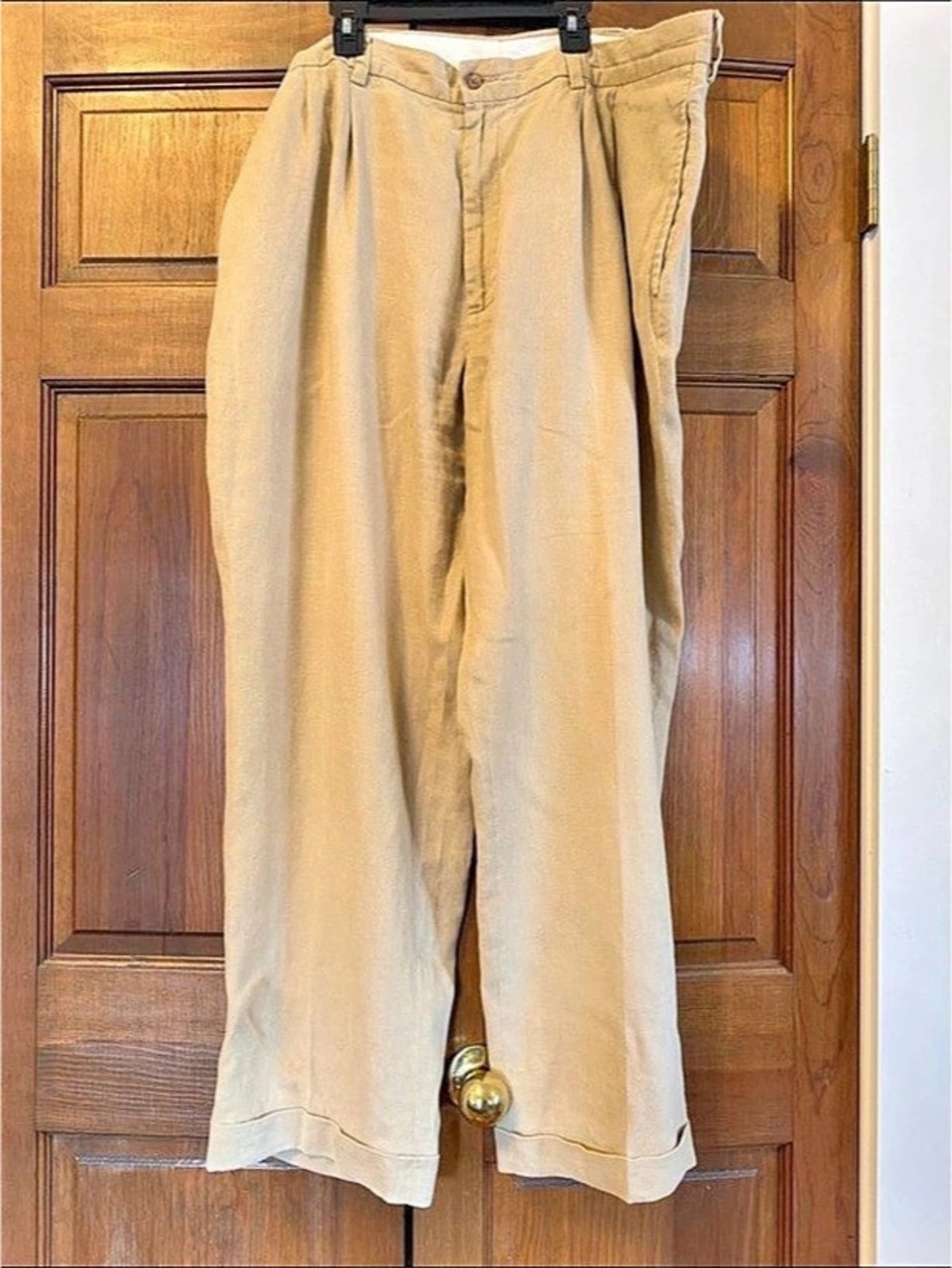 Brooks Brothers 346 Linen Wide Leg Pants Beige W42/L32